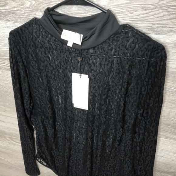 Club London Size 18 US Black Sheer Lace Bodysuit - Picture 2 of 6